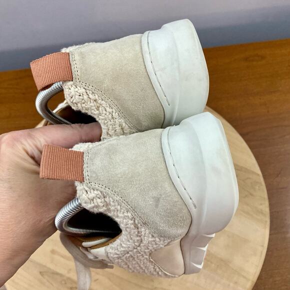 Sezane Sama Sneaker Womens Multicolor Woven Ecru Sam Crochet Suede Leather Sz 9 - Picture 11 of 15